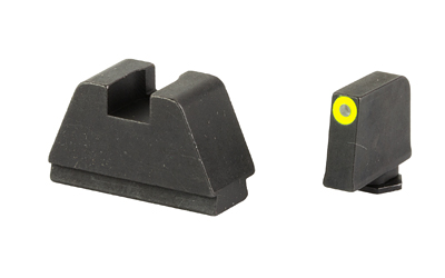 AmeriGlo, Optic Compatible Sets for Glock, Fits All Glocks, 3XL Tall, Green Tritium with LumiGreen Outline, .365" Front and .451" Rear, Black Rear Sight