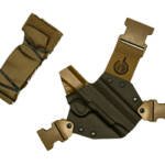 GunfightersINC, Kenai Chest Holster, Kydex Shell, Nylon Harness, Fits 5" 1911 Government Models (No Rail), Gray Shell, Coyote Brown Harness, Right Hand