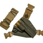 GunfightersINC, Kenai Chest Holster, Kydex Shell, Nylon Harness, Fits Ruger Blackhawk, Gray Shell, Coyote Brown Harness, Right Hand