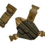 GunfightersINC, Kenai Chest Holster, Kydex Shell, Nylon Harness, Fits FN FiveSeven, Gray Shell, Coyote Brown Harness, Right Hand