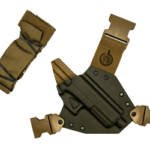 GunfightersINC, Kenai Chest Holster, Kydex Shell, Nylon Harness, For Gen 5 Glock 20/21, Gray Shell, Coyote Brown Harness, Right Hand