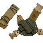 GunfightersINC, Kenai Chest Holster, Kydex Shell, Nylon Harness, Fits Glock 43X, Gray Shell, Coyote Brown Harness, Right Hand