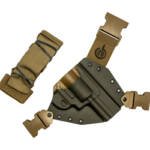 GunfightersINC, Kenai Chest Holster, Kydex Shell, Nylon Harness, Fits Smith & Wesson L-Frame Revolver, Gray Shell, Coyote Brown Harness, Right Hand