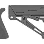 Hogue, OverMolded Kit, Pistol Grip with Beavertail and Finger Grooves, Mil-spec Collapsible Stock, Fits AR-15, Black