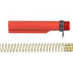 LBE Unlimited, AR15 Milspec Buffer Tube Kit, Buffer Tube, Recoil Spring, Castle Nut, Receiver End Plate, Recoil Buffer, Red