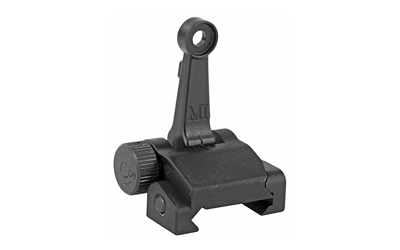 Midwest Industries, Combat Rifle Rear Sight, Low Profile Flip Sight, Mil-Spec Sight Height, Ordnance Grade Steel and 6061 Aluminum, Black Finish