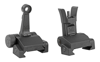 Midwest Industries, Combat Rifle Sight Set, Adjustable Front and Rear Sight, Low Profile, Flip-Up, Includes A2 Sight Tool, Black Finish