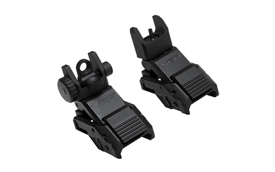NcSTAR, Pro Series Flip-Up Sights, Front and Rear, Fits Picatinny, Matte Finish, Black