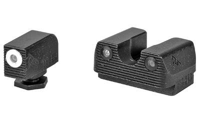 Rival Arms, Tritium 3 Dot Front/Rear Green Night Sight, Fits Glock MOS 17/19, Orange Front Sight Ring, Black Nitride Quench-Polish-Quench (QPQ) Finish