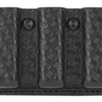 Safariland, Model 775 Slimline Open Top Triple Magazine Pouch, For 2.25" Duty Belts, Fits Glock 17, Belt Loop, Hardshell STX, STX Basket Weave Black Finish