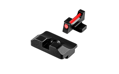 TRUGLO, Fiber Optic Pro, Sight Set, For Springfield XD, Black Rear Sight and Red Front