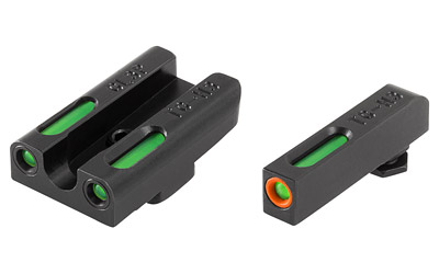 TRUGLO, Brite-Site TFX Pro, Sight, Fits Glock 42 and 43, Tritium/Fiber-Optic, Day/Night Sight, 24/7 Brightness, Orange Ring on Front Sight
