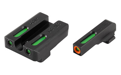 TRUGLO, Brite-Site TFX Pro, Sight, Fits Sig #8 Front/#8 Rear, Tritium/Fiber-Optic, Day/Night Sight, 24/7 Brightness, Orange Ring on Front Sight