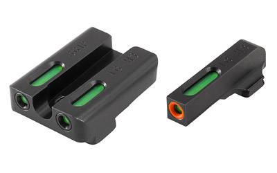 TRUGLO, Brite-Site TFX Pro, Sight, Fits Sig #6 Front/#8 Rear, Tritium/Fiber-Optic, Day/Night Sight, 24/7 Brightness, Orange Ring on Front Sight