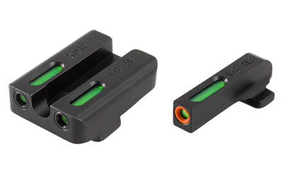 TRUGLO, Brite-Site TFX Pro, Sight, Fits Springfield XD/XDM/XDS, Tritium/Fiber-Optic, Day/Night Sight, 24/7 Brightness, Orange Ring On Front Sight