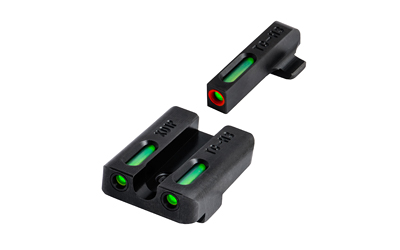 TRUGLO, TFX Pro, Sight Set, Fits Springfield Hellcat, Tritium/Fiber-Optic, Day/Night Sight, 24/7 Brightness, Orange Ring on Front Sight