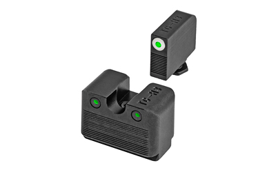 TRUGLO, Tritium Pro Brite Site Day / Night Sight Set Fits Glock M.O.S., High, Front Sight Color Green W/ Orange Focus Lock Ring, Rear Sight Green, Glows In The Dark No Batteries Or Light Exposure Required