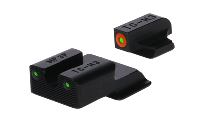 TRUGLO, Tritium Pro, Sight Set, For S&W EZ 9, Green Tritium, Orange Ring on Front Sight
