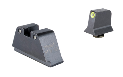 Trijicon, Suppressor/Optic Height, Night Sights, Yellow Front with Black Rear & Green Lamps, Fits Glock 17,19,22,23,24,26,27,31,32,33,34,35,39