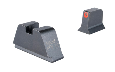 Trijicon, Suppressor/Optic Height, Night Sights, Orange Front with Metal Rear & Green Lamps, Fits Glock 17,19,22,23,24,26,27,31,32,33,34,35,39