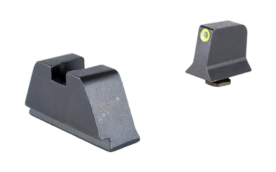 Trijicon, Suppressor/Optic Height, Night Sights, Yellow Front with Metal Rear & Green Lamps, Fits Glock 17,19,22,23,24,26,27,31,32,33,34,35,39