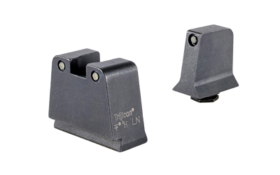 Trijicon, Suppressor/Optic Height, Night Sights, Black Front with Black Rear & Green Lamps, Fits Glock 42,43,43X,48