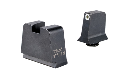 Trijicon, Suppressor/Optic Height, Night Sights, White Front with Metal Rear & Green Lamps, Fits Glock 42,43,43X,48
