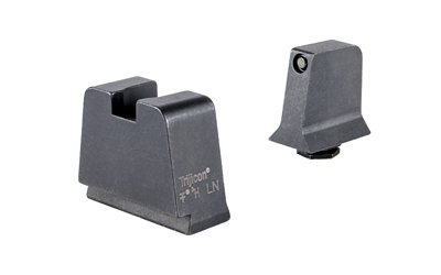 Trijicon, Suppressor/Optic Height, Night Sights, Black Front with Metal Rear & Green Lamps, Fits Glock 42,43,43X,48