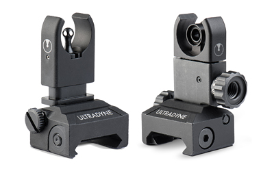 Ultradyne USA, C4 Front & Rear Sight Combo, Fits Picatinny Rails, Black, 4.7 oz. Total, 4140 CrMo Steel