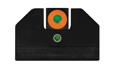 XS Sights, F8 Night Sight, Fits Glock Models 17/19/22/23/24/26/27/31/32/33/34/35/36/38/, Taurus G3c/GX4/New Production G3, Walther PDP, Green with Orange Outline Front, Green Rear, Tritium Front/Rear