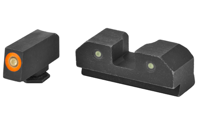 XS Sights, R3D Night Sights, Orange Front Dot, Fits Glock 17/19/22/23/24/26/27/31/32/33/34/35/36/38, Taurus G3c/GX4/New Production G3, Walther PDP, Steel/Blued