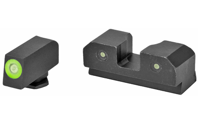 XS Sights, R3D Night Sights, Green Front Dot, Fits Glock 42, 43, 43X, 48, Steel/Blued
