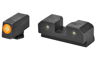 XS Sights, R3D Night Sights, Orange Front Dot, Fits Glock 42, 43, 43X, 48, Steel/Blued